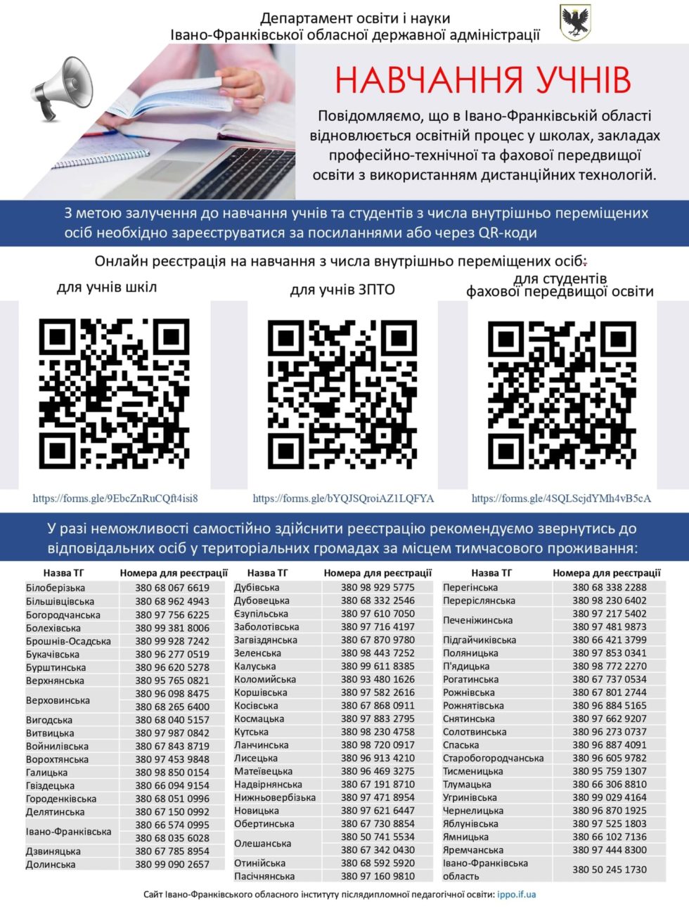 З ПОНЕДІЛКА РОЗПОЧИНАЄТЬСЯ ДИСТАНЦІЙНЕ НАВЧАННЯ